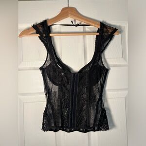 Black lace corset